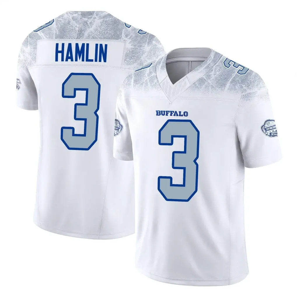 Pouc B.Bills #3 Damar Hamlin Player White Rivalries Collection Limited Home Game Stitched Jerseys