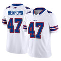 Pouc B.Bills #47 Christian Benford Player White Vapor F.U.S.E. Limited Home Game Stitched Jerseys