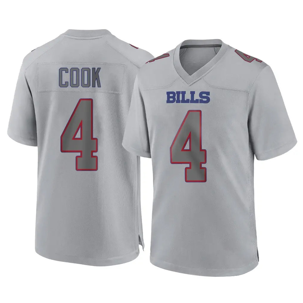 Pouc B.Bills #4 James Cook III Player Gray Fashion Home Game Stitched Jerseys