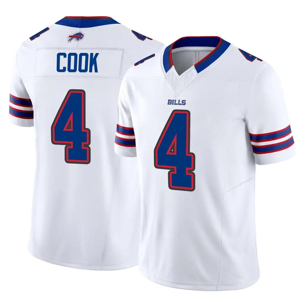Pouc B.Bills #4 James Cook III Player White Vapor F.U.S.E. Limited Stitched Jerseys