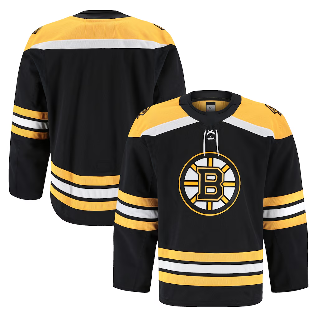 Pouc B.Bruins Black Home Authentic Pro Stitched Jerseys