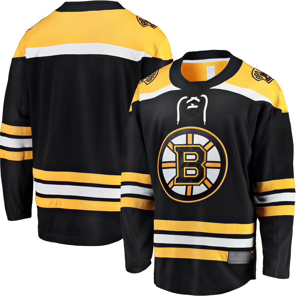 Pouc B.Bruins Black Home Premium Stitched Jersey