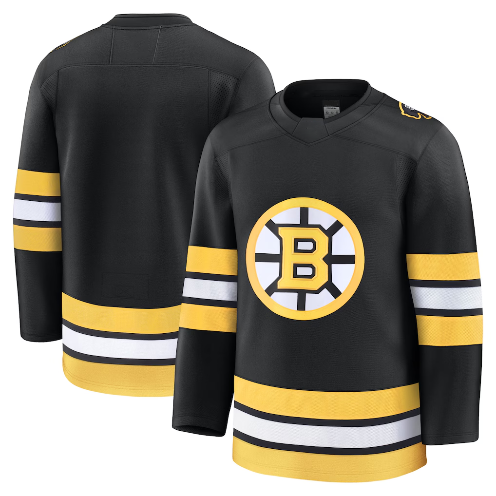 Pouc B.Bruins Black Home Premium Stitched Jerseys