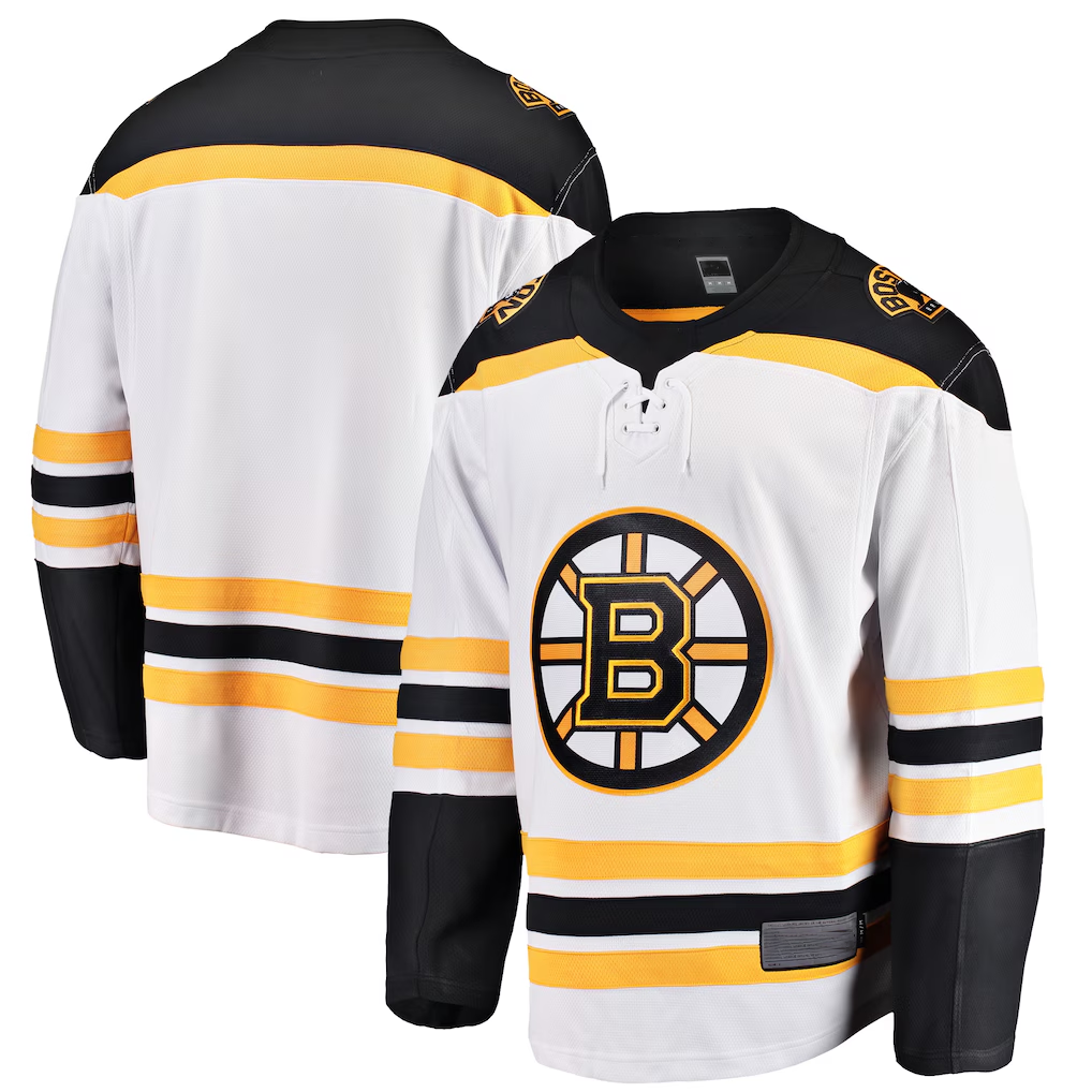 Pouc B.Bruins White Breakaway Away Stitched Jerseys