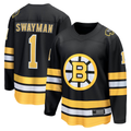 Pouc B.Bruins #1 Jeremy Swayman Black Home Breakaway Player Stitched Jerseys