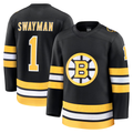 Pouc B.Bruins #1 Jeremy Swayman Black Home Premium Stitched Jerseys