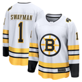 Pouc B.Bruins #1 Jeremy Swayman White Away Breakaway Player Stitched Jerseys