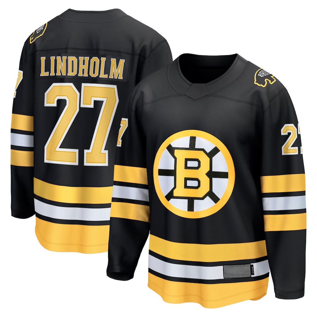 Pouc B.Bruins #27 Hampus Lindholm Black Home Breakaway Player Stitched Jerseys