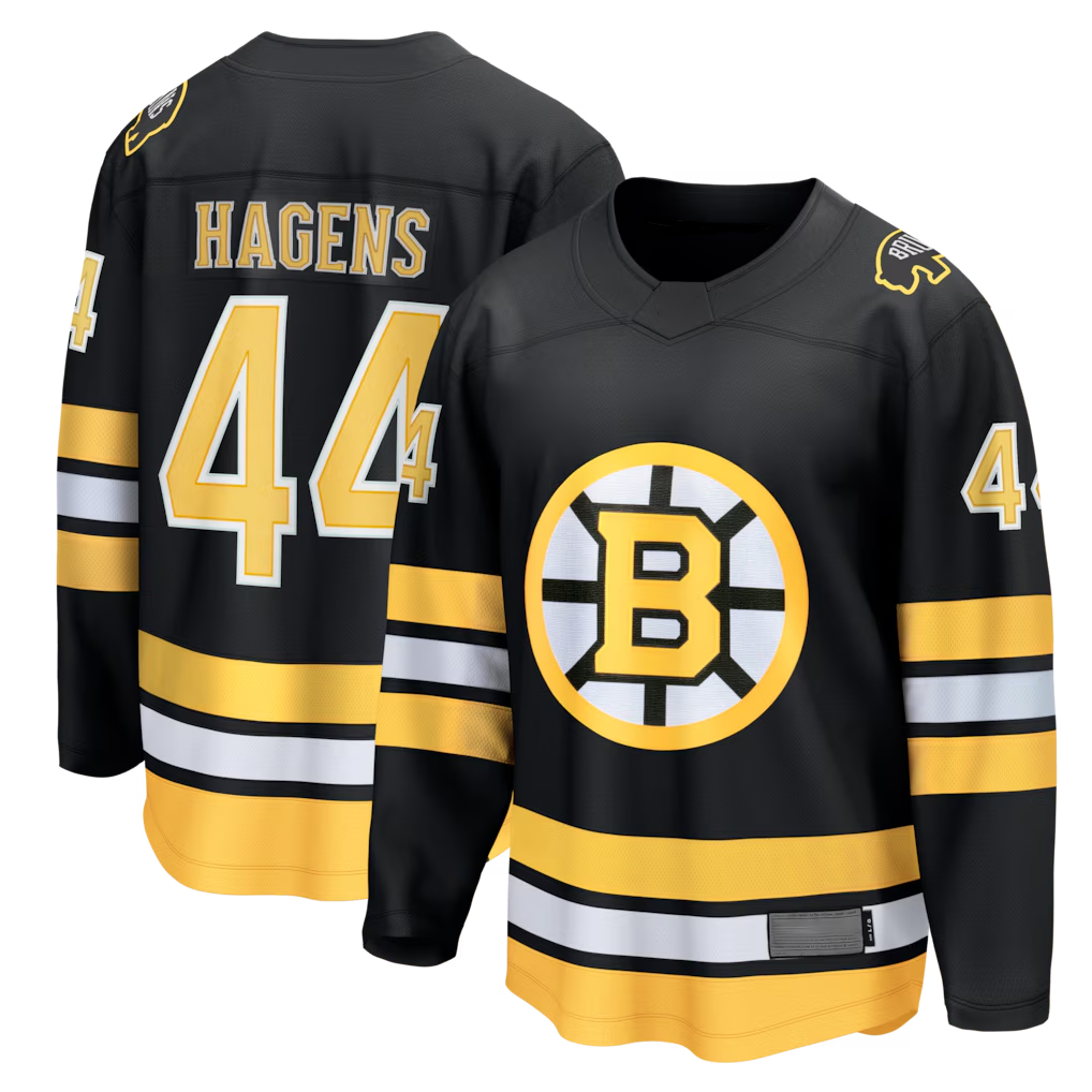 Pouc B.Bruins #44 James Hagens Black Breakaway Stitched Jerseys