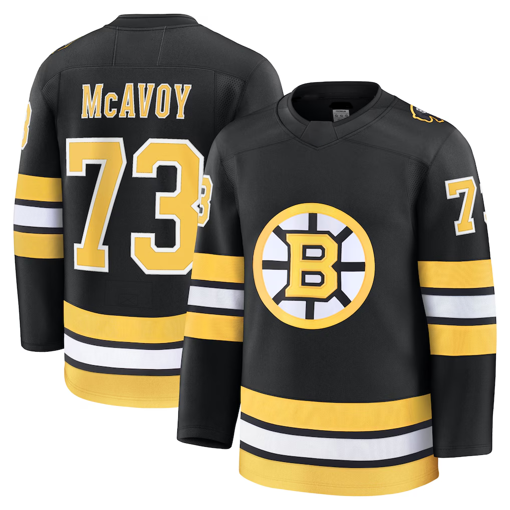 Pouc B.Bruins #73 Charlie McAvoy Black Home Premium Player Stitched Jerseys