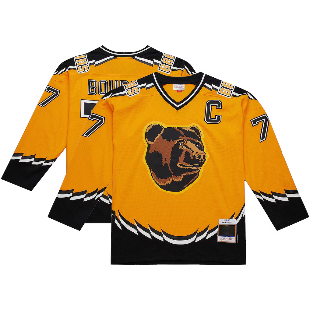 Pouc B.Bruins #77 Ray Bourque Mitchell & Ness Gold Big & Tall 1996-97 Blue Line 2.0 Stitched Jerseys