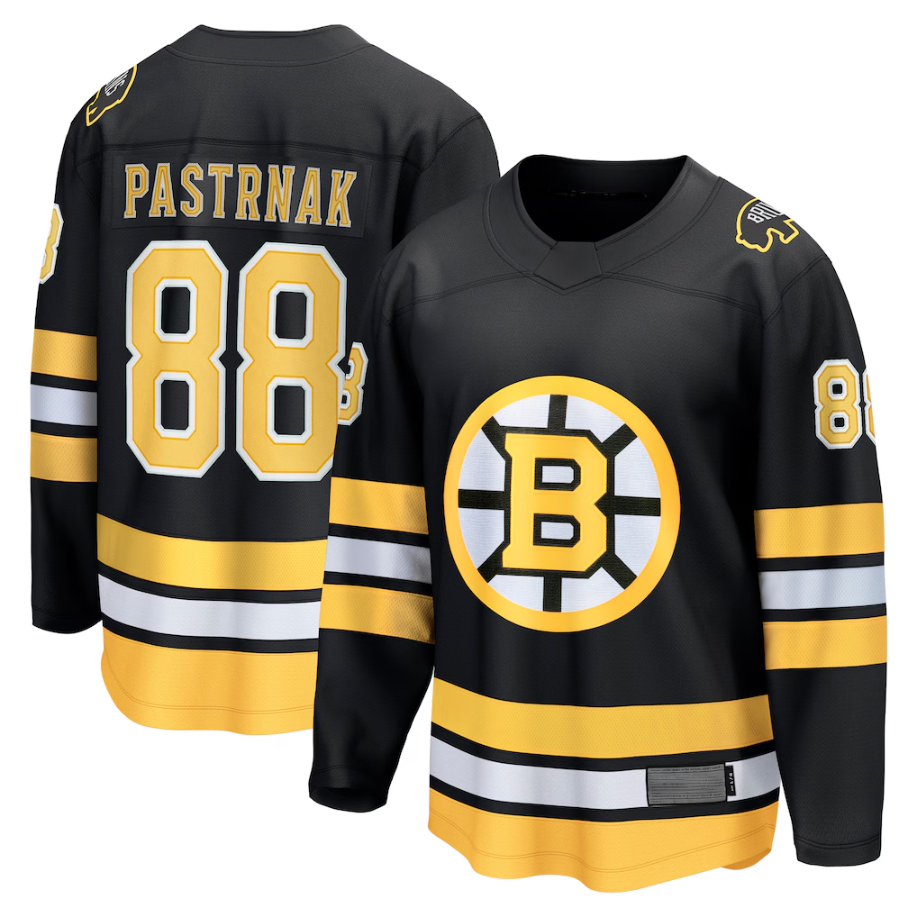 Pouc B.Bruins #88 David Pastrnak Black Home Breakaway Player Stitched Jerseys