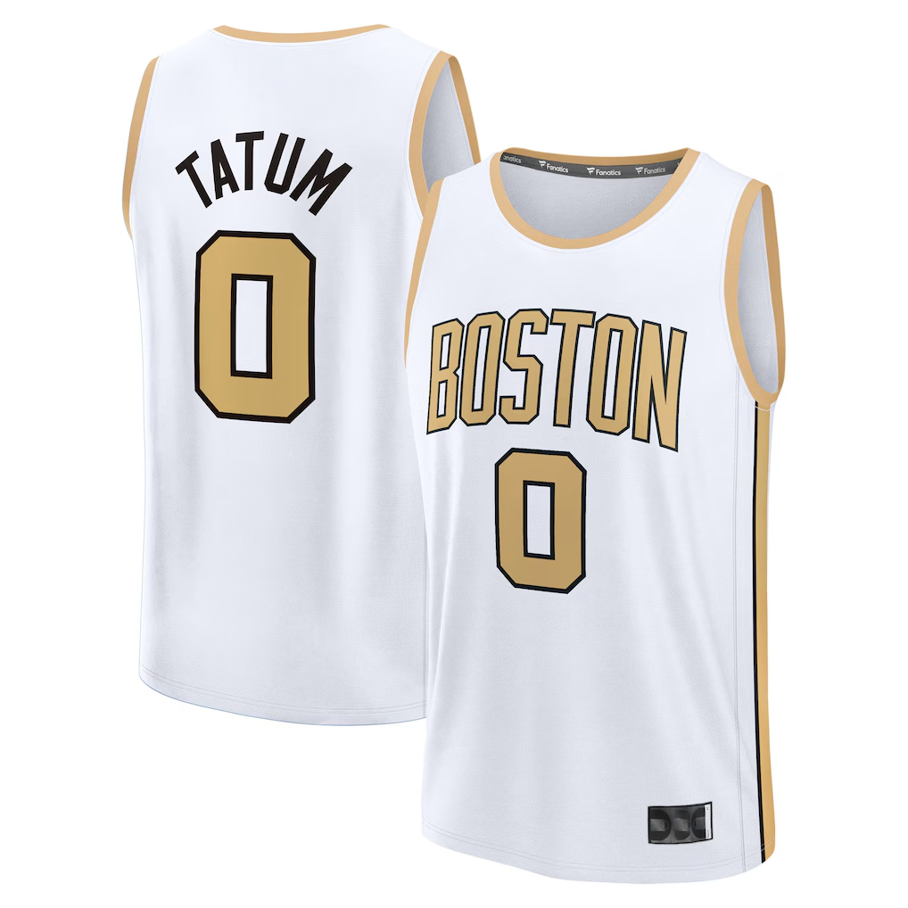 Pouc B.Celtics #0 Jayson Tatum  White 2025-26 City Edition Fast Break Jerseys