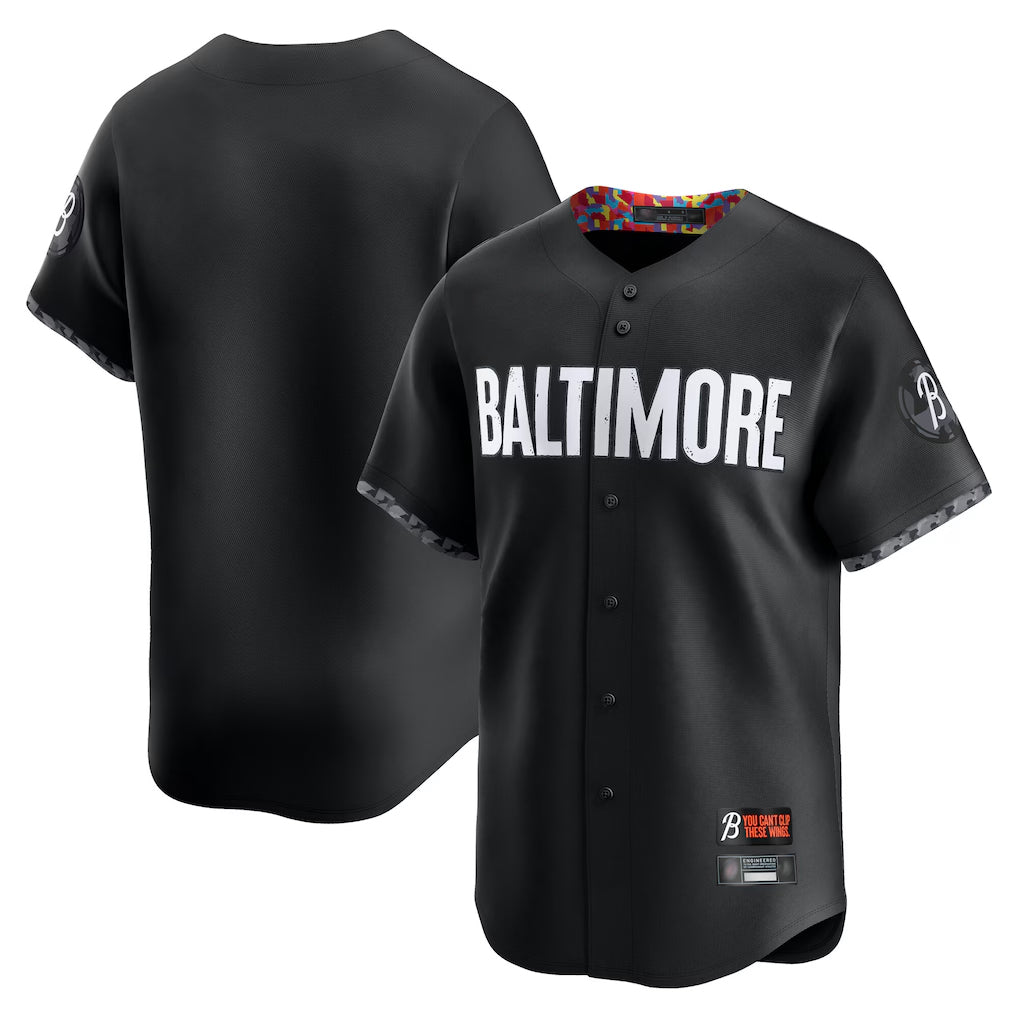 Pouc B.Orioles Black City Connect Limited Home Game Blank Player Stitched Jerseys