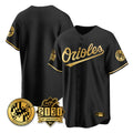 Pouc B.Orioles Black Gold 30th Anniversary of 2131 Home Game Blank Player Stitched Jerseys