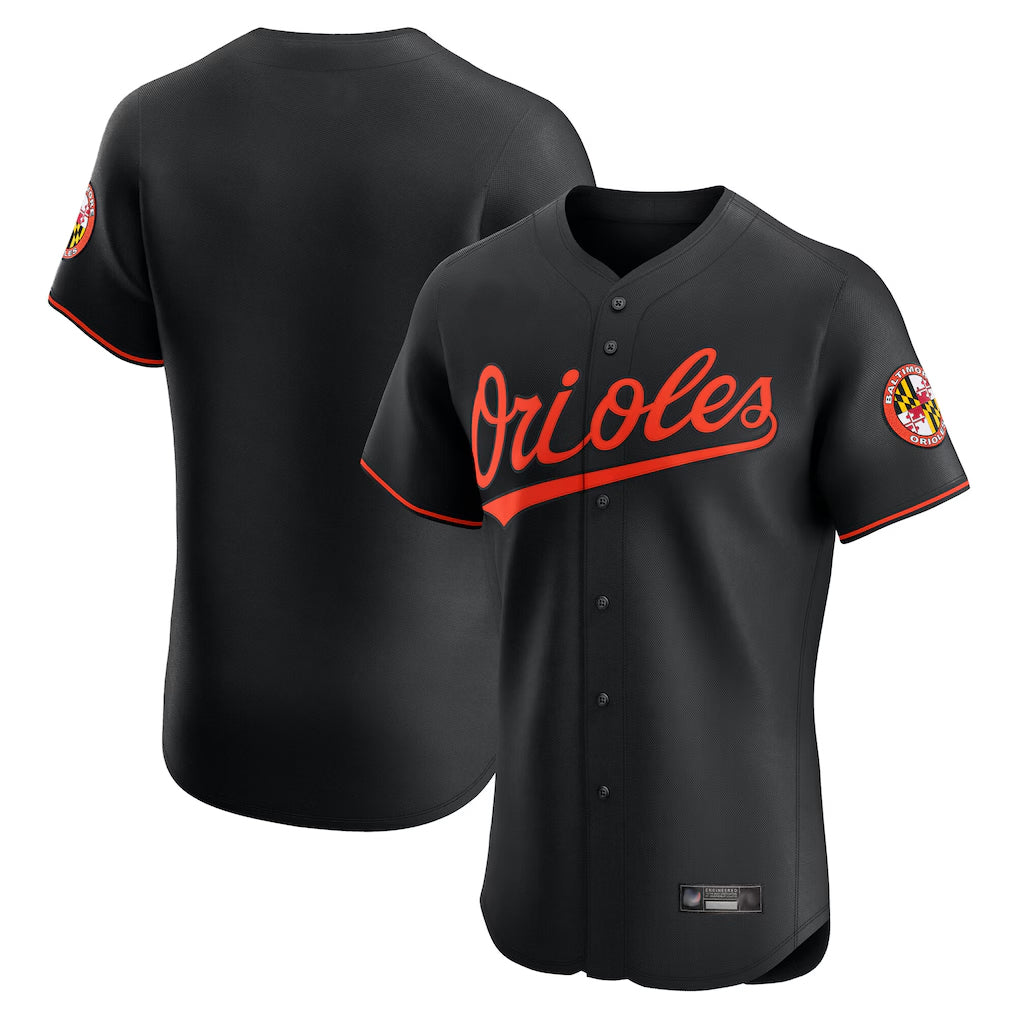 Pouc B.Orioles Black Limited Elite Home Game Blank Player Stitched Jerseys
