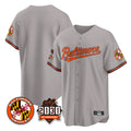 Pouc B.Orioles Gray 30th Anniversary of 2131 Home Game Blank Player Stitched Jerseys