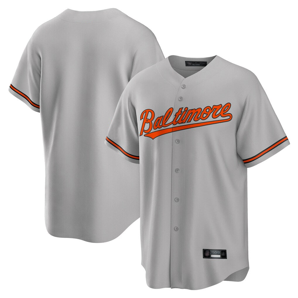 Pouc B.Orioles Gray Home Game Blank Player Stitched Jerseys