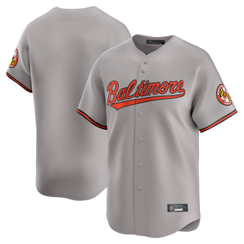 Pouc B.Orioles Gray Limited Home Game Blank Player Stitched Jerseys