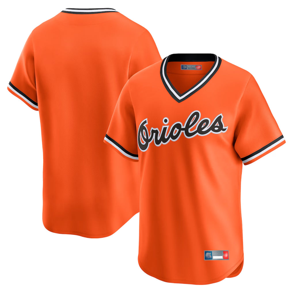 Pouc B.Orioles Orange Cooperstown Collection Limited T-shirt Home Blank Player Stitched Jerseys