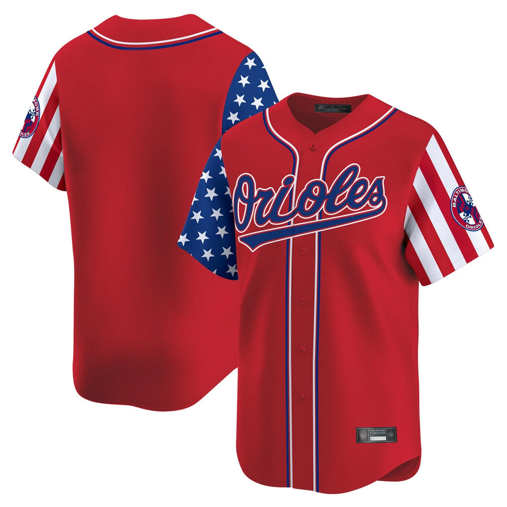 Pouc B.Orioles Red Independence Day Vapor Premier Limited Home Game Blank Player Stitched Jerseys