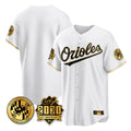 Pouc B.Orioles White Gold 30th Anniversary of 2131 Home Game Blank Player Stitched Jerseys