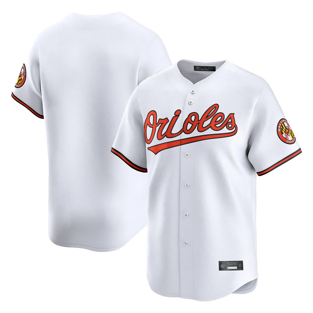 Pouc B.Orioles White Limited Home Game Blank Player Stitched Jerseys