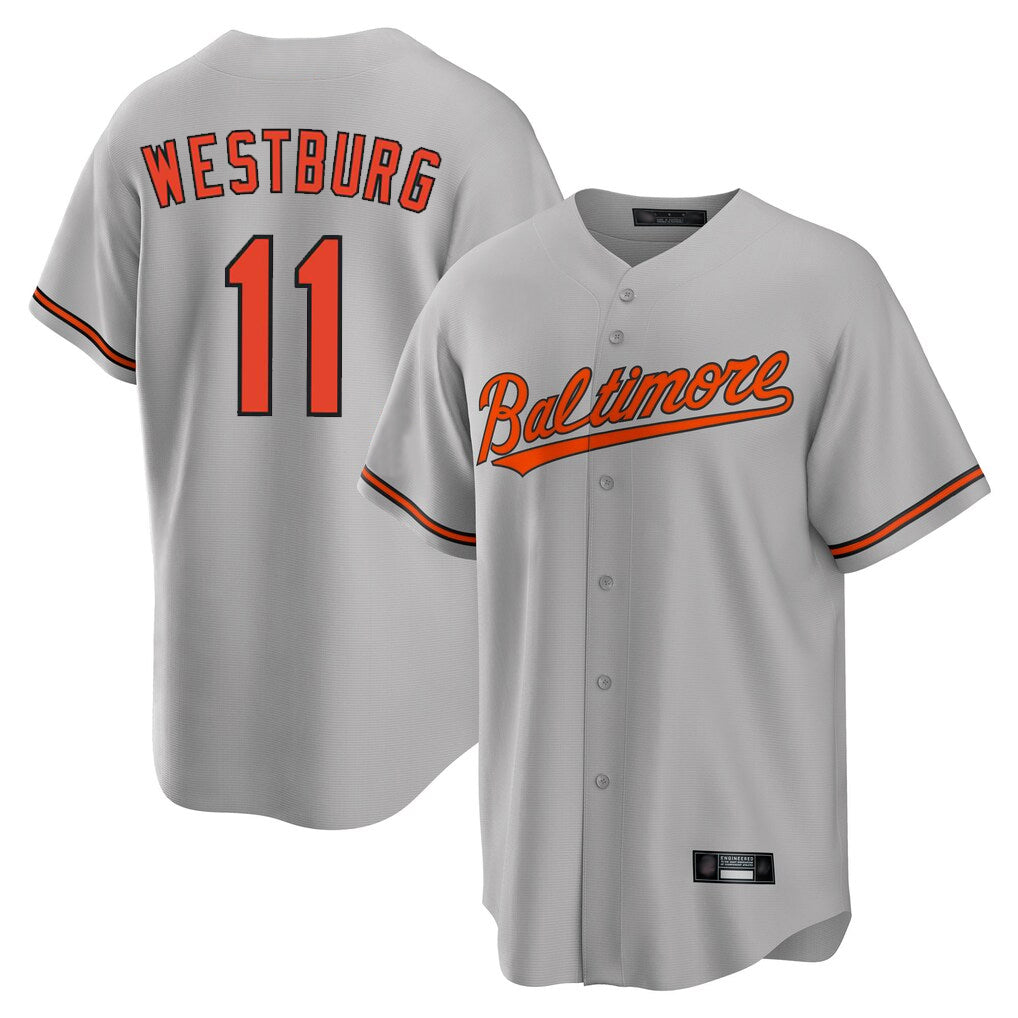 Pouc B.Orioles #11 Jordan Westburg Player Gray Home Game Stitched Jerseys