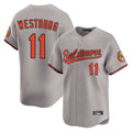 Pouc B.Orioles #11 Jordan Westburg Player Gray Limited Home Game Stitched Jerseys