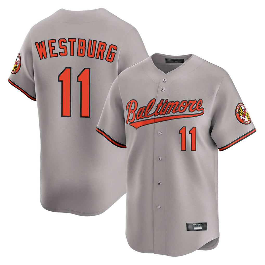 Pouc B.Orioles #11 Jordan Westburg Player Gray Limited Home Game Stitched Jerseys