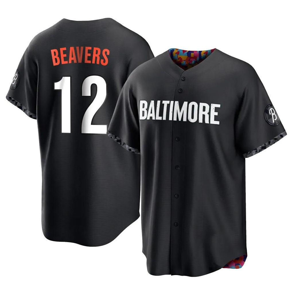 Pouc B.Orioles #12 Dylan Beavers Player Black City Connect Home Game Stitched Jerseys