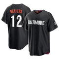 Pouc B.Orioles #12 Dylan Beavers Player Black City Connect Home Game Stitched Jerseys