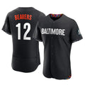 Pouc B.Orioles #12 Dylan Beavers Player Black City Connect Limited Elite Home Game Stitched Jerseys
