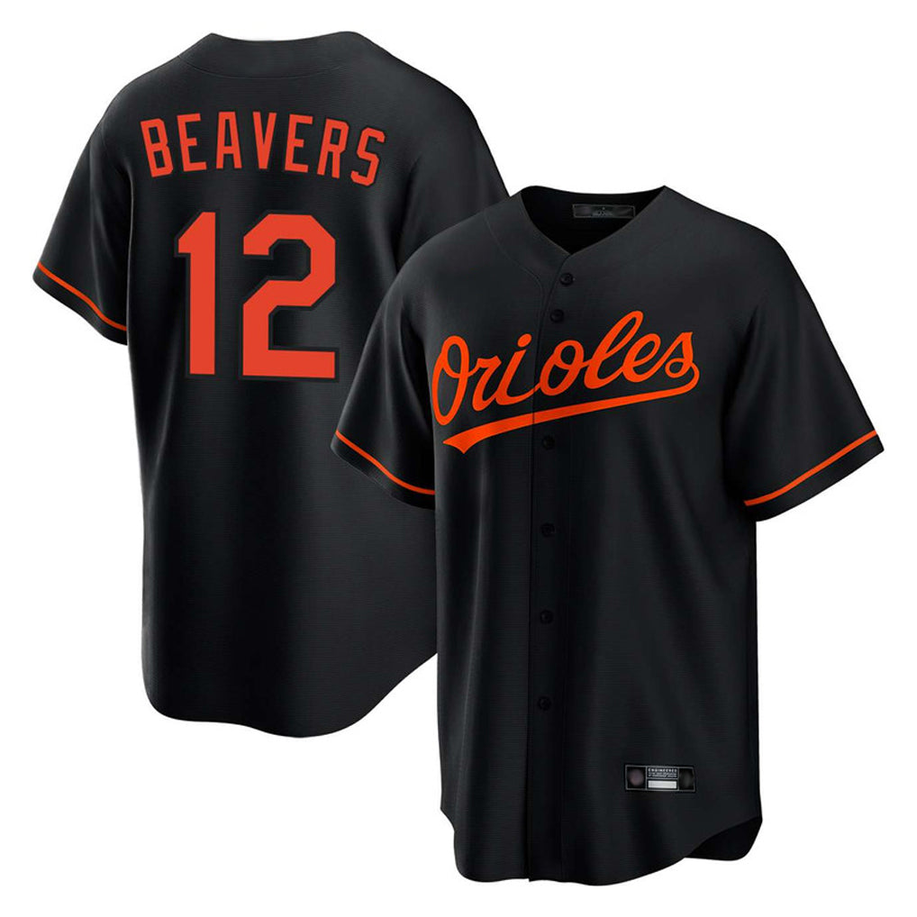 Pouc B.Orioles #12 Dylan Beavers Player Black Home Game Stitched Jerseys