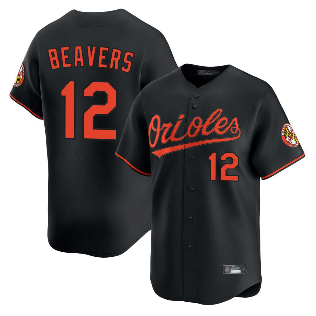 Pouc B.Orioles #12 Dylan Beavers Player Black Limited Home Game Stitched Jerseys