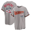 Pouc B.Orioles #12 Dylan Beavers Player Gray USA 250 Fourth of July Home Game Stitched Jerseys