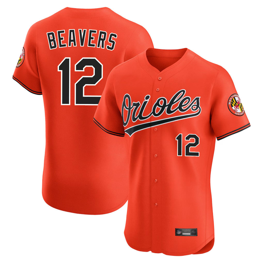 Pouc B.Orioles #12 Dylan Beavers Player Orange Limited Elite Home Game Stitched Jerseys