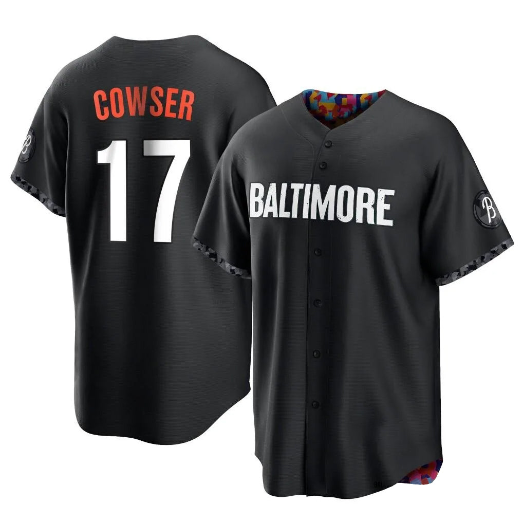 Pouc B.Orioles #17 Colton Cowser Player Black City Connect Home Game Stitched Jerseys