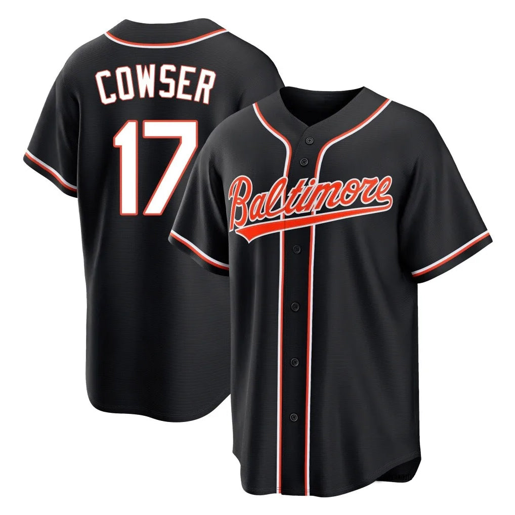 Pouc B.Orioles #17 Colton Cowser Player Black Out Home Game Stitched Jerseys