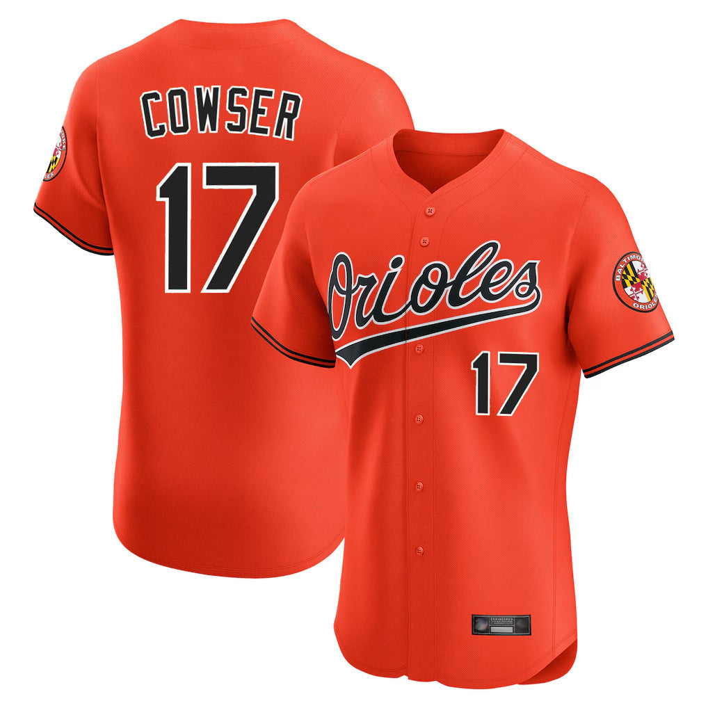 Pouc B.Orioles #17 Colton Cowser Player Orange Limited Elite Home Game Stitched Jerseys