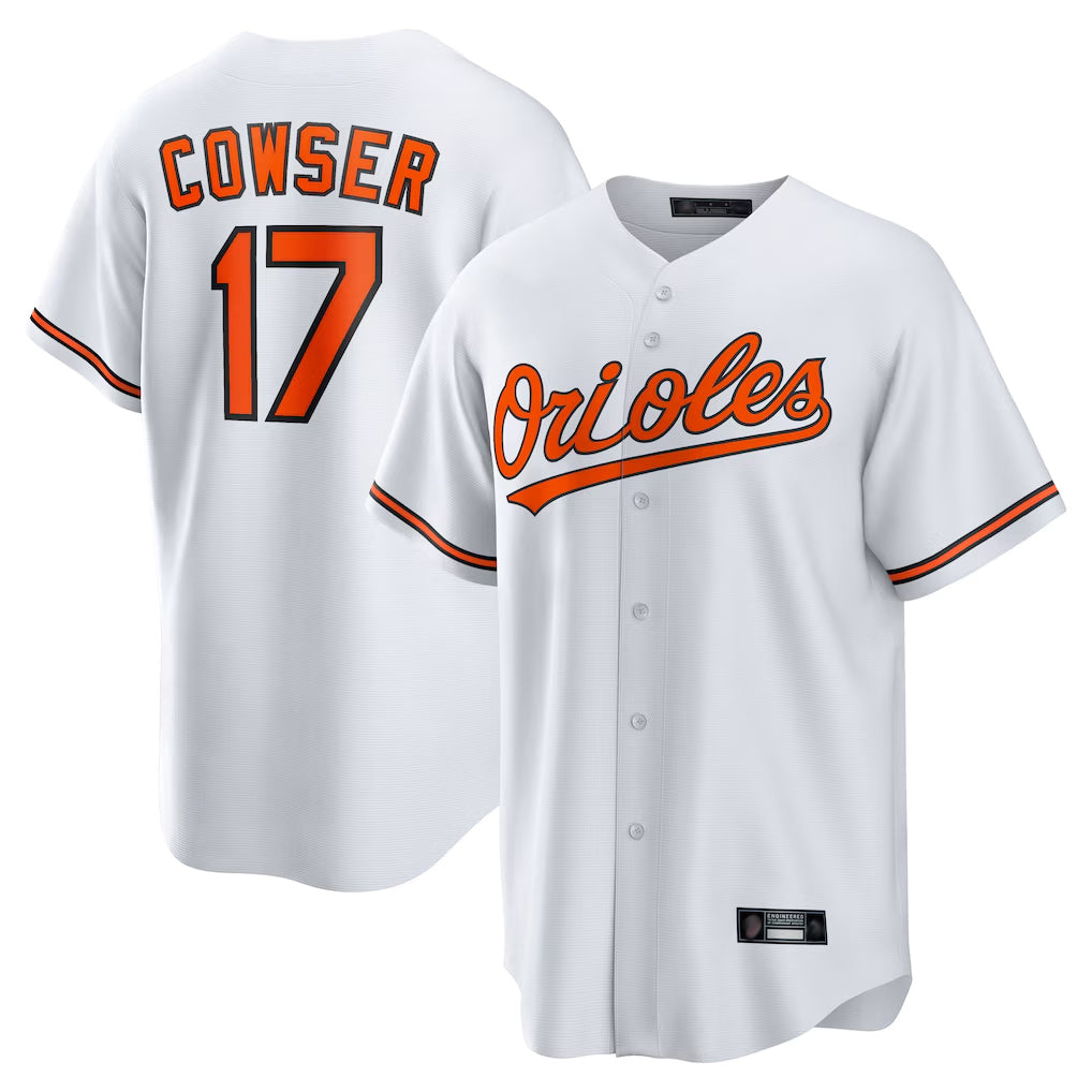Pouc B.Orioles #17 Colton Cowser Player White Home Game Stitched Jerseys