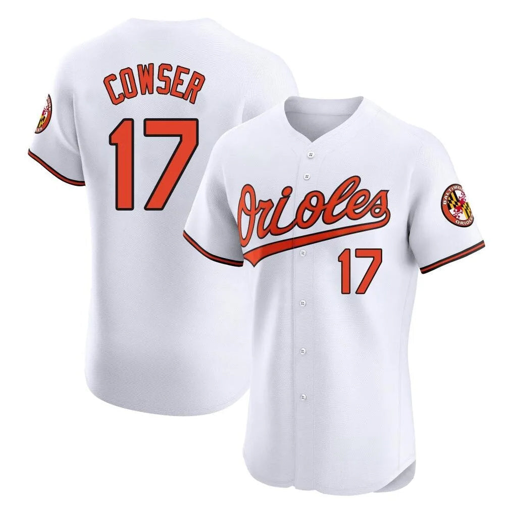 Pouc B.Orioles #17 Colton Cowser Player White Limited Elite Home Game Stitched Jerseys