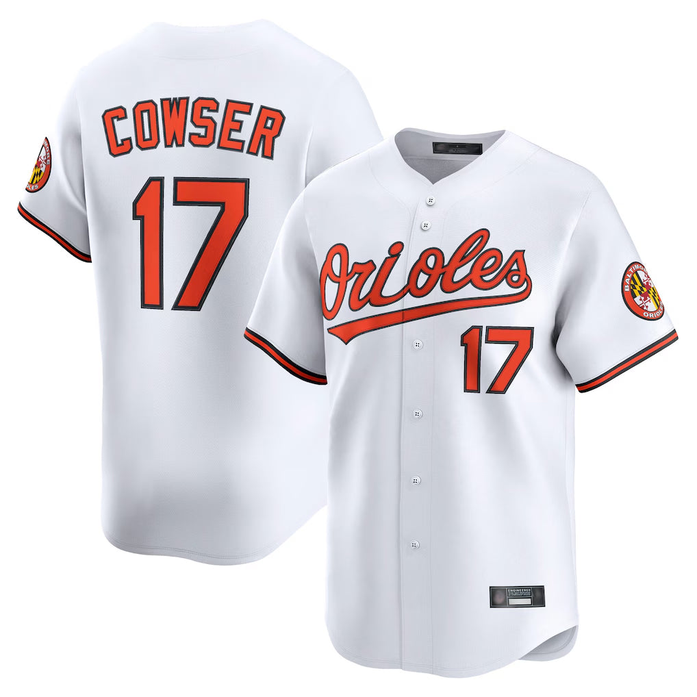 Pouc B.Orioles #17 Colton Cowser Player White Limited Home Game Stitched Jerseys