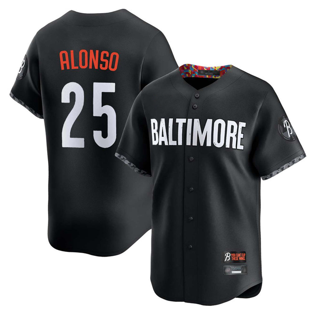 Pouc B.Orioles #25 Pete Alonso Player Black City Connect Limited Home Game Stitched Jerseys