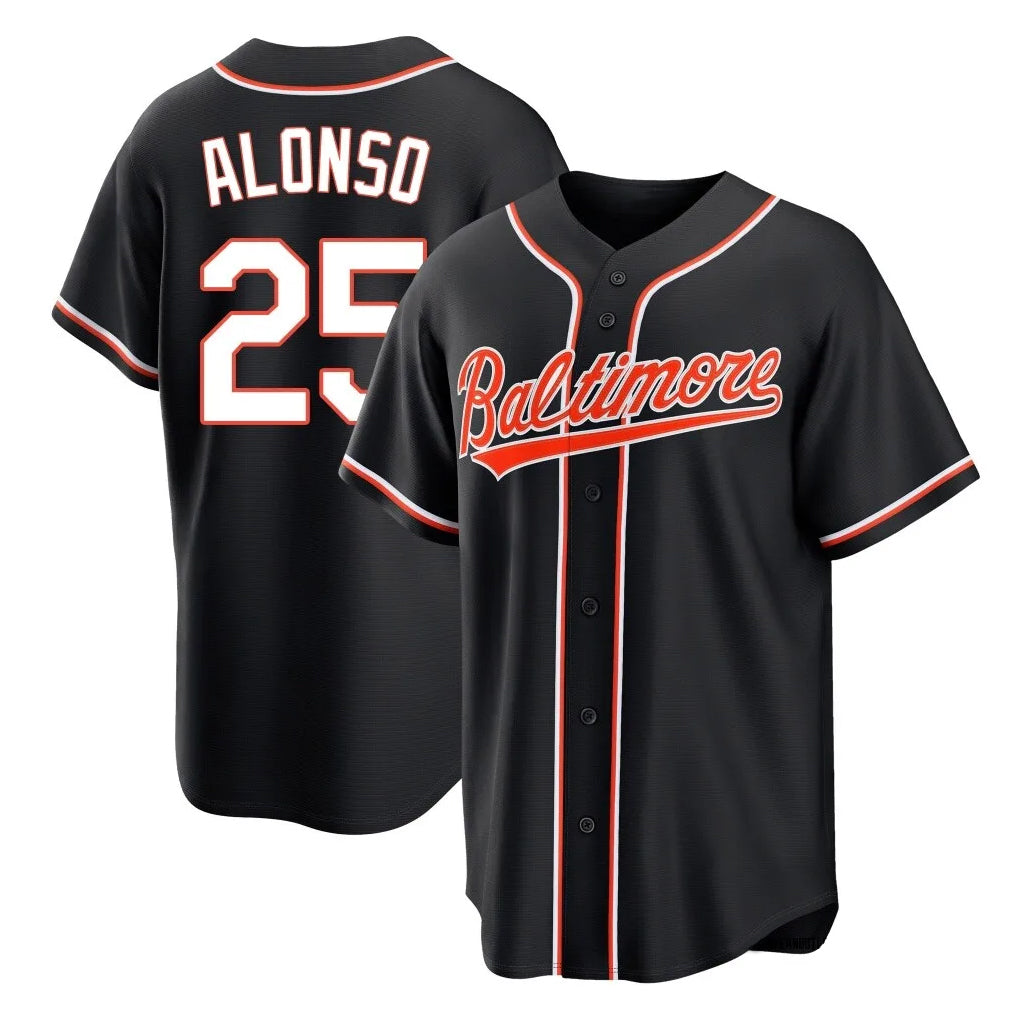 Pouc B.Orioles #25 Pete Alonso Player Black Out Home Game Stitched Jerseys