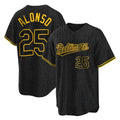 Pouc B.Orioles #25 Pete Alonso Player Black Snake Skin City Home Game Stitched Jerseys