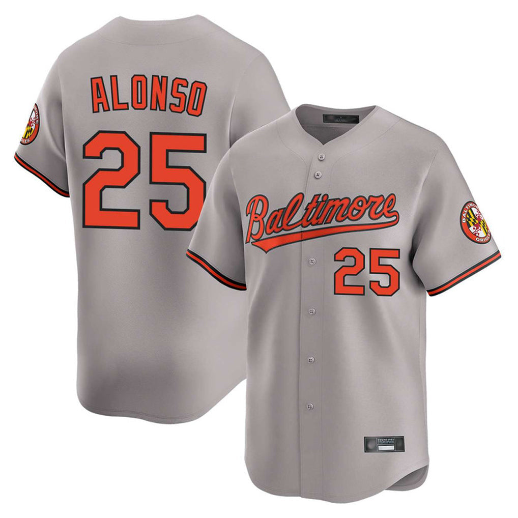 Pouc B.Orioles #25 Pete Alonso Player Gray Limited Home Game Stitched Jerseys