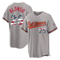 Pouc B.Orioles #25 Pete Alonso Player Gray USA 250 Fourth of July Home Game Stitched Jerseys