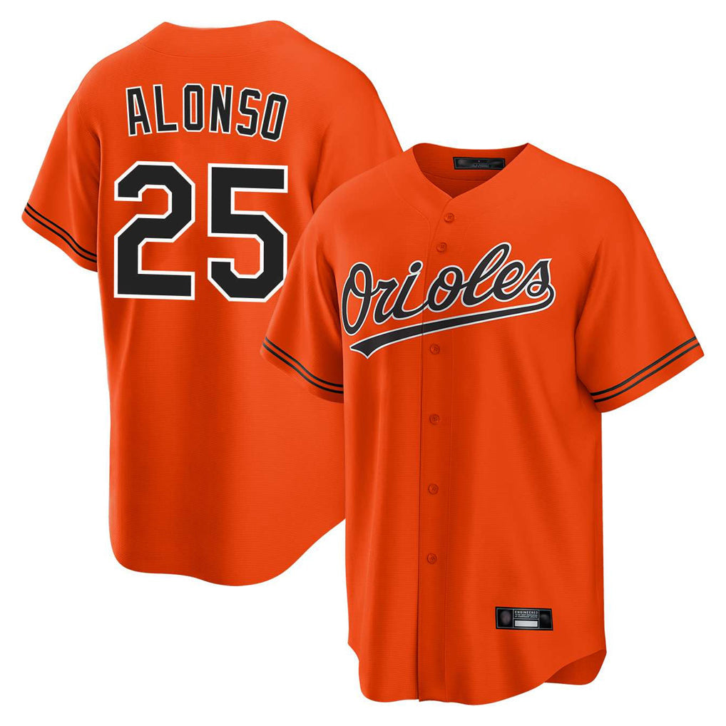 Pouc B.Orioles #25 Pete Alonso Player Orange Home Game Stitched Jerseys