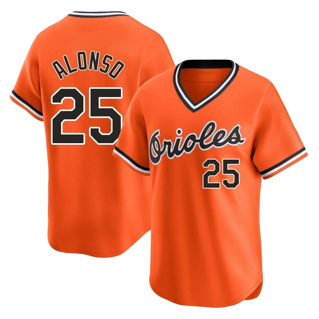 Pouc B.Orioles #25 Pete Alonso Player Orange T-shirt Limited Home Game Stitched Jerseys